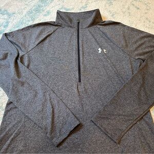 Women’s Under Armour Tech Twist 1/2 zip shirt, size L, heather grey
